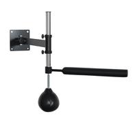 Speed Bag a Parete per Boxe e MMA ad Altezza Regolabile con Asta, in Acciaio e PU, 79x72x20 cm, Nero