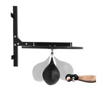 Speed Bag - Kit piattaforma regolabile in altezza per montaggio a parete con stabile piattaforma in legno da 61 cm per allenamento di boxe in palestra a casa, include pompa e Speedball girevole a 360°