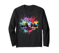 Speed Cars Racer Colorful Splash Art Racing Maglia a Manica