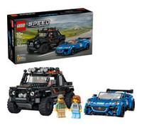 LEGO Speed Champions Jaguar Project 7 e Land Rover Defender - Kit di Modellismo STEM con 2 Macchine Giocattolo e 2 Minifigure di Piloti - Regalo di Compleanno per Bambini da 10 Anni in su - 77264