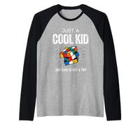 Speed Cube Puzzle Cubing Cool Kid per bambini Maglia con Maniche Raglan