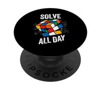 Speed Cube Puzzle Cubing Risolvi tutto il giorno PopSockets PopGrip Adesivo