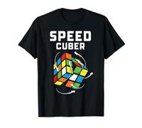 Speed Cuber Puzzle, risolutore di cubi, Design a Freccia Girevole Maglietta