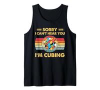 Speed Cubing Sorry I Can't Hear You, Design Divertente con Citazione Canotta