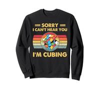 Speed Cubing Sorry I Can't Hear You, Design Divertente con Citazione Felpa