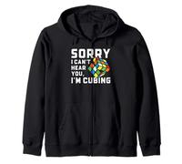 Speed Cubing Sorry I Can't Hear You, Design Divertente con Citazione Felpa con Cappuccio