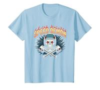 Speed Demon Hot Rod Skull per Gli Appassionati di Corse da Uomo Maglietta, Bambini, Celeste, 4 Anni