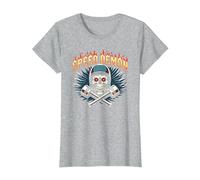 Speed Demon Hot Rod Skull per Gli Appassionati di Corse da Uomo Maglietta, Donna, Grigio Melange, 3XL