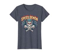 Speed Demon Hot Rod Skull per Gli Appassionati di Corse da Uomo Maglietta, Donna, Pervinca, 3XL