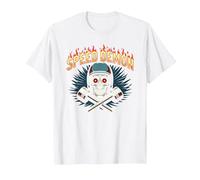 Speed Demon Hot Rod Skull per Gli Appassionati di Corse da Uomo Maglietta, Uomo, Bianco, L