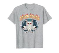 Speed Demon Hot Rod Skull per Gli Appassionati di Corse da Uomo Maglietta, Uomo, Grigio Melange, 3XL