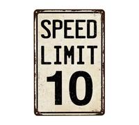 Speed Limit 10 MPH Targa in metallo vintage, poster retrò in latta per uomo, grotta, bar, garage, auto, stanza, strade, decorazione artistica da parete, 20 x 30 cm