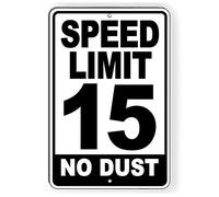 Speed Limit 15 MPH No Dust Metal Sign miles per hour Segnale di avvertimento in alluminio metallo stagno cartello in alluminio antiruggine cartello per interni ed esterni