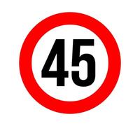 Speed Limit 45 km Car Sticker Decal 15x15 cm Auto Decor | Cool speed limit car decal, waterproof PVC, easy peel and stick(16x16 cm)