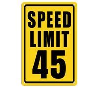 Speed Limit 45 Targa in alluminio da 14,9 x 20,3 cm, decorazione da parete, per interni ed esterni
