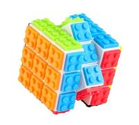 Speed Magic Cube 3x3 Build-On Brick Magic Cube Cubo Magico Di Velocità Cubo Di Compatibile Con i Lego 2-In-1 Classico Giocattolo Cubo Per Bambini Adulti Ragazzi Ragazze Regalo, Bianca
