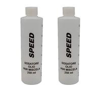 Speed N. 2 Misurini Dosatori olio per miscela 250 ml con tappo, scala graduata e percentuali 2-4% 2,5-5% 3-6%