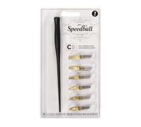 Speedball - Set Composto da cannello e 6 pennini per Calligrafia (Tipo C)
