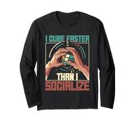 Speedcubing I Cube Faster Than I Socialize Maglia a Manica