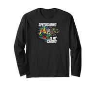 Speedcubing Is My Cardio Funny Cube Solver Design Maglia a Manica