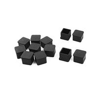 SpeedDa, piedini quadrati in gomma da 2,5 cm, per gambe di mobili, tavoli, sedie, protezioni per gambe in legno, 2,5 x 2,5 cm, nero, confezione da 12
