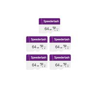 Speederlash Camera Plus - Scheda di memoria Micro SDXC da 64 GB, con adattatore, velocità di lettura 90 MB/s, supporto video 4K UHD e 5K, classificazione U1 V30 A1, per telecamera di sicurezza