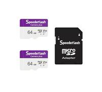 Speederlash Camera Plus - Scheda di memoria Micro SDXC da 64 GB, con adattatore, velocità di lettura fino a 90 MB/s, supporto video 4K UHD e 5K, classificazione U1 V30 A1, impermeabile, per telecamera