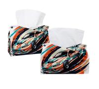 Speeding Racing Car con bandiera a scacchi Racetrack Copertura della scatola del fazzoletto rettangolare porta fazzoletti decorativo per il viso dispenser di tovaglioli per bagno, cucina, tavolino da