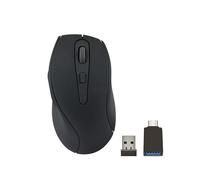 Speedlink AXON silent Mouse wireless - Mouse per PC senza fili, clic silenzioso, con batteria ricaricabile USB-C, superficie gommata antibatterica, ergonomico, 2,4 GHz, fino a 1600 dpi, nero