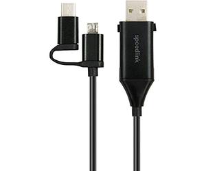 Speedlink-BK 4 in 1 USB 180022 C Adattatore Cavo HQ, USB C/Micro USB a USB A, 1 m Nero