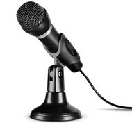 Speedlink CAPO USB Desk & Hand Microphone Microfono da tavolo e da mano per PC, Chip Audio Integrato, Plug-and-Play, Nero