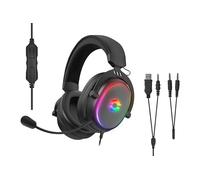 Speedlink CONUX - Cuffie Gaming Cablate RGB con microfono per PC PS5/PS4/ Xbox Series X/S/Switch, illuminazione RGB, con cavo jack da 3,5 mm, adattatore a Y, nero