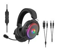 Speedlink CONUX - Cuffie Gaming Cablate RGB con microfono per PC PS5/PS4/ Xbox Series X/S/Switch, illuminazione RGB, con cavo jack da 3,5 mm, adattatore a Y, nero
