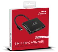 Speedlink HQ Usb-C Hub A VGA Usb-A Usb-C Adattatore per Schermo Videoproiettore