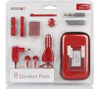 Speedlink Pacco Rosso Custodia Rigida Cuffie Caricabatteria Penna per Nintendo