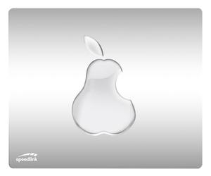Speedlink PEAR SILK Mousepad - con superficie tessile morbida come seta (Forma ergonomica, Adatto per tutti i mouse con sensore ottico o laser), grigio