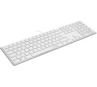 Speedlink RIVA Scissor Keyboard - Tastiera PC con cavo, silenziosa tastiera USB con tasti piatti, durevoli interruttori a forbice ergonomici, 7 tasti multifunzione, layout tedesco, bianco