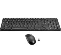 Speedlink SIGNIUM Deskset - Set Tastiera e Mouse wireless USB senza fili, Layout tedesco QWERTZ, alimentazione a batteria, ricevitore USB, tasti multifunzione, sensore 1200 dpi, nero