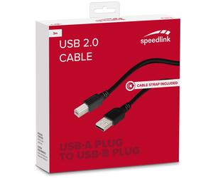 Speedlink SL 3m Cavo USB Premium Nero 3 Unità Tipo A/B 1:1