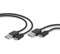 Speedlink STREAM Play & Charge set di cavi USB-C: due cavi di ricarica da 3 m per controller PS5, nero
