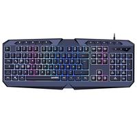 Speedlink Tastiera da gioco LUDICIUM RGB Rainbow - Tastiera da gioco RGB con cavo, layout tedesco QWERTY, blocco tasti Windows, interruttore WASD, 10 tasti multimediali, cablata, nera