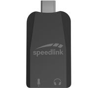 Speedlink VIGO - Scheda audio esterna USB con ingresso microfono e cuffie, da USB a jack da 3,5 mm, PC/PS5/Switch2/Switch, nero