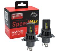 SpeedMax Lampadine Led con ventola per auto e moto H4 H19 6500K Plug & Play per