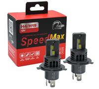 SpeedMax Lampadine Led con ventola per auto e moto H4 H19 6500K Plug & Play per Fari a Parabola +200% OFF ROAD