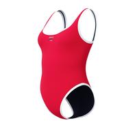 Speedo 1 pezzo scoop solido rosso/bianco L - UK36
