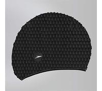 Speedo Unisex Bubble Active+ Swimming Cap | Textured Design, Black, One Size