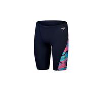 Speedo allover digital v cut jammer swimsuit blue pink