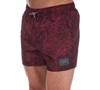 Speedo Alpha Fusion Printed, Costume da Bagno Uomo, Multicolore (Black/Lava Red), S