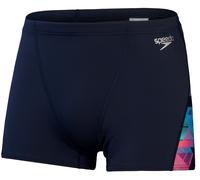 Speedo aquashort allover digi v-cut nero/rosso s - uk32