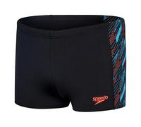 Speedo Aquashort Hyperboom Panel | Allenamento di Nuoto | Fitness | Resistenza al Cloro Aquashort per Uomo, Nero/Blu Picton/Rosso Sirena, 30